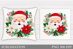 Santa Claus Pillow Design. Christmas Pillow Sublimation Product Image 1