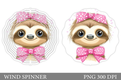 Cute Sloth Wind Spinner Design. Sloth Sublimation Product Image 1