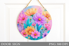 Wildflowers Door Sign. Flowers Door Sign Design Product Image 1