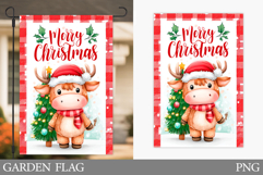 Christmas Cow Garden Flag. Christmas Garden Flag Sublimation Product Image 1