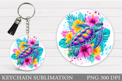 Turtle Keychain Sublimation. Sea Turtle Sublimation Product Image 1