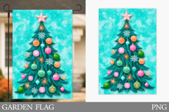 Christmas Tree Garden Flag. Christmas Garden Flag Design Product Image 1