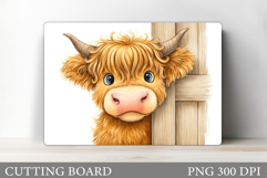 Cute Cow Cutting Board Design. Cute Cow Sublimation Product Image 1