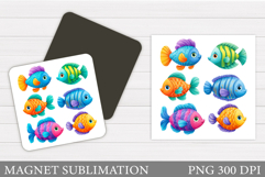 Cute Fish Magnet Design. Cute Fish Sublimation Product Image 1