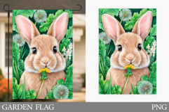 Summer Bunny Garden Flag. Summer Garden Flag Sublimation Product Image 1