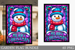 Snowman Garden Flag. Christmas Garden Flag Sublimation Product Image 1