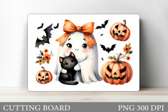 Cute Halloween Cutting Board. Cute Ghost Cutting Board Product Image 1