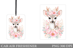 Cute Deer Car Air Freshener. Cute Deer Sublimation Product Image 1