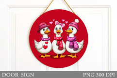 Valentines Goose Door Sign. Valentines Door Sign Sublimation Product Image 1