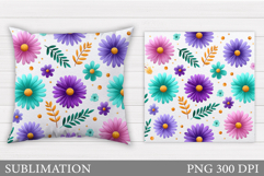 Floral Pillow Design. Flowers Pillow Sublimation Product Image 1