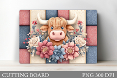 Cute Cow Cutting Board Design. Cute Cow Sublimation Product Image 1