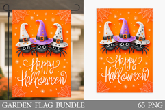 Cute Spider Garden Flag Sublimation. Halloween Garden Flag Product Image 1