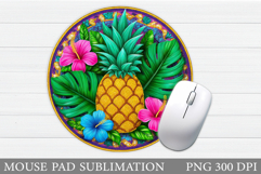 Pineapple Mouse Pad Sublimation. Floral Mouse Pad Design Product Image 1