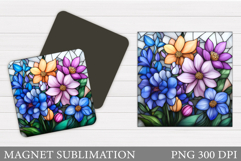 Flowers Magnet Sublimation. Floral Magnet Design Product Image 1