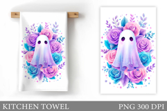 Ghost Kitchen Towel Design. Halloween Pumpkin Towel Product Image 1