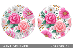 Flowers Wind Spinner Design. Floral Wind Spinner Sublimation Product Image 1