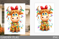 Christmas Cow Garden Flag. Christmas Garden Flag Design Product Image 1