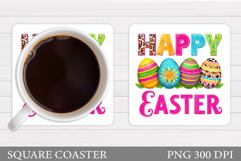 Happy Easter Coaster Sublimation. Easter Coaster Design Product Image 1