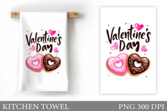 Valentines Day Kitchen Towel. Valentines Sublimation Product Image 1