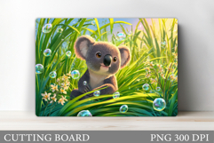 Cute Koala Cutting Board. Koala Flowers Cutting Board Design Product Image 1