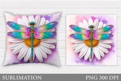 Dragonfly Pillow Design. Dragonfly Sublimation Product Image 1