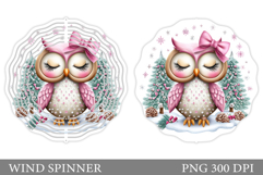 Christmas Owl Wind Spinner. Christmas Wind Spinner Design Product Image 1