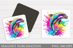 Dolphin Magnet Sublimation. Dolphin Sublimation Product Image 1