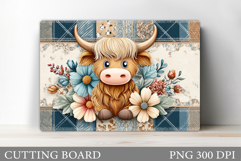 Highland Cow Cutting Board. Fall Cow Cutting Board Design Product Image 1