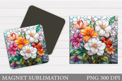 Flowers Magnet Sublimation. Floral Magnet Design Product Image 1