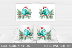 Christmas Bird Mug Design. Christmas Mug Sublimation Product Image 1