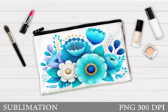 Flowers Makeup Bag Design. Floral Makeup Pouch Sublimation Product Image 1
