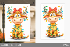 Christmas Cow Garden Flag. Christmas Garden Flag Design Product Image 1