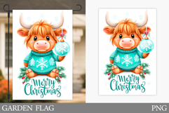 Christmas Cow Garden Flag. Christmas Garden Flag Sublimation Product Image 1