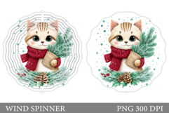 Christmas Cat Wind Spinner. Christmas Wind Spinner Design Product Image 1