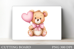 Valentines Bear Cutting Board. Valentines Cutting Board Product Image 1