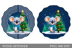 Christmas Koala Wind Spinner. Christmas Wind Spinner Design Product Image 1