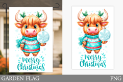 Christmas Cow Garden Flag. Christmas Garden Flag Sublimation Product Image 1