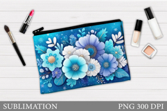 Flowers Makeup Bag Design. Floral Makeup Pouch Sublimation Product Image 1