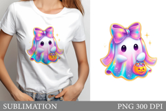 Cute Ghost Sublimation. Cute Ghost T-Shirt Design Product Image 1