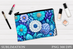 Flowers Makeup Bag Design. Flowers Makeup Pouch Sublimation Product Image 1