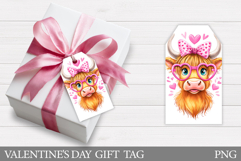 Valentines Cow Gift Tag Design. Valentine Gift Tag Printable Product Image 1