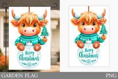 Christmas Cow Garden Flag. Christmas Garden Flag Sublimation Product Image 1