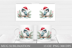 Christmas Bird Mug Design. Christmas Mug Sublimation Product Image 1
