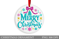 Christmas Ornament Sublimation. Merry Christmas Ornament Product Image 1