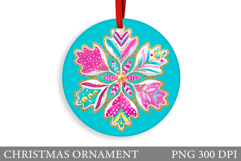 Snowflake Christmas Ornament. Christmas Ornament Sublimation Product Image 1