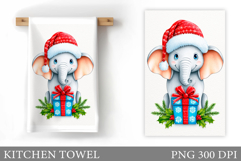 Cute Elephant Kitchen Towel. Christmas Kitchen Towel Design Product Image 1