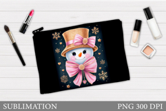 Snowman Makeup Bag Design. Christmas Cosmetics Bag Product Image 1