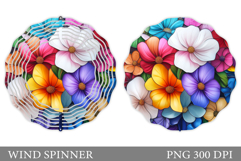 Floral Wind Spinner Sublimation. Flowers Wind Spinner Design Product Image 1