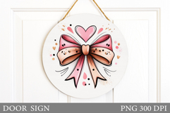 Valentines Bow Door Sign Design. Valentines Door Sign Product Image 1