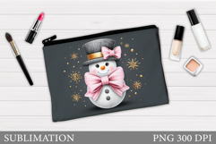 Snowman Makeup Bag Design. Christmas Cosmetics Bag Product Image 1